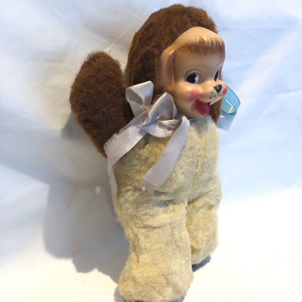 Vintage Rushton Style Rubber Face Dog 9" Plush Doll Puppy 1950s 1960's - Picture 3 of 8